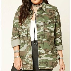Forever 21 jean camo jacket